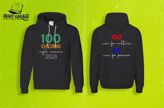 Felpa - 100 giorni - Stampa a colori Personalizzata FRONTE&RETRO