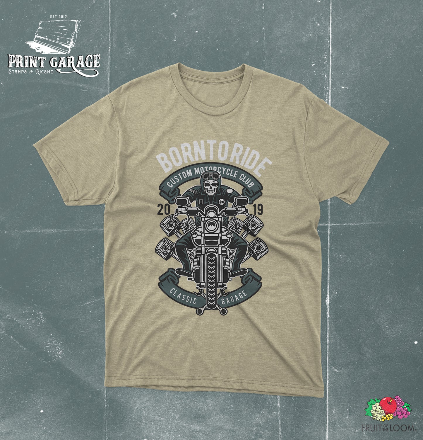 T-Shirt - Custom Skull - Moto -