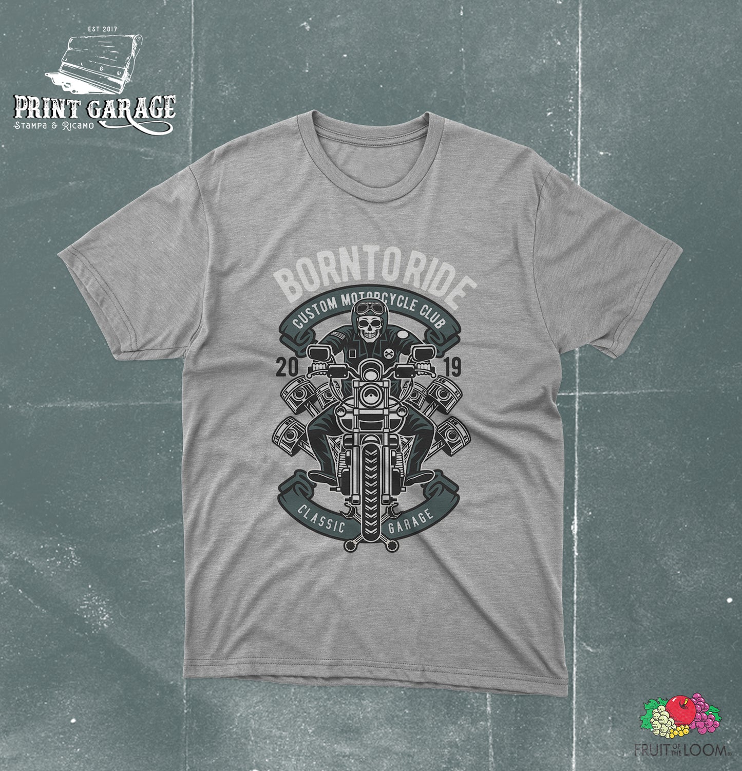 T-Shirt - Custom Skull - Moto -