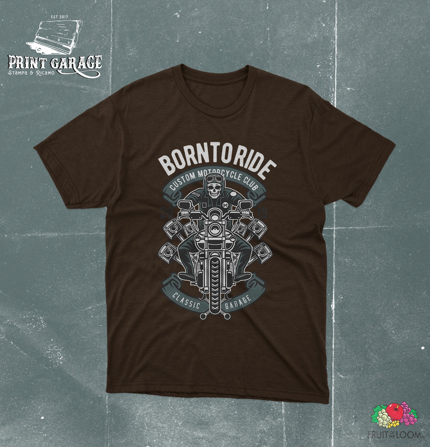 T-Shirt - Custom Skull - Moto -
